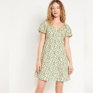 Old Navy Floral Puff Sleeve Dress NWT Large Tall